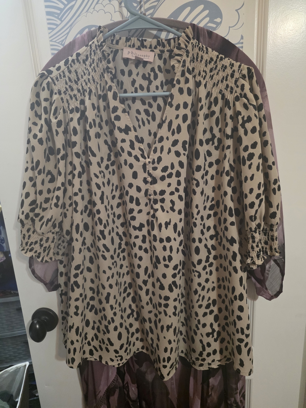 Philosophy Animal Print Blouse Jacket - Beige & Black